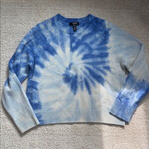 Blue Tie-Dye Cashmere Women's Sweater